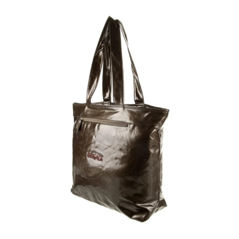 Vintage 90s Gianni Versace Patent Leather Tote Bag Made In Italy
